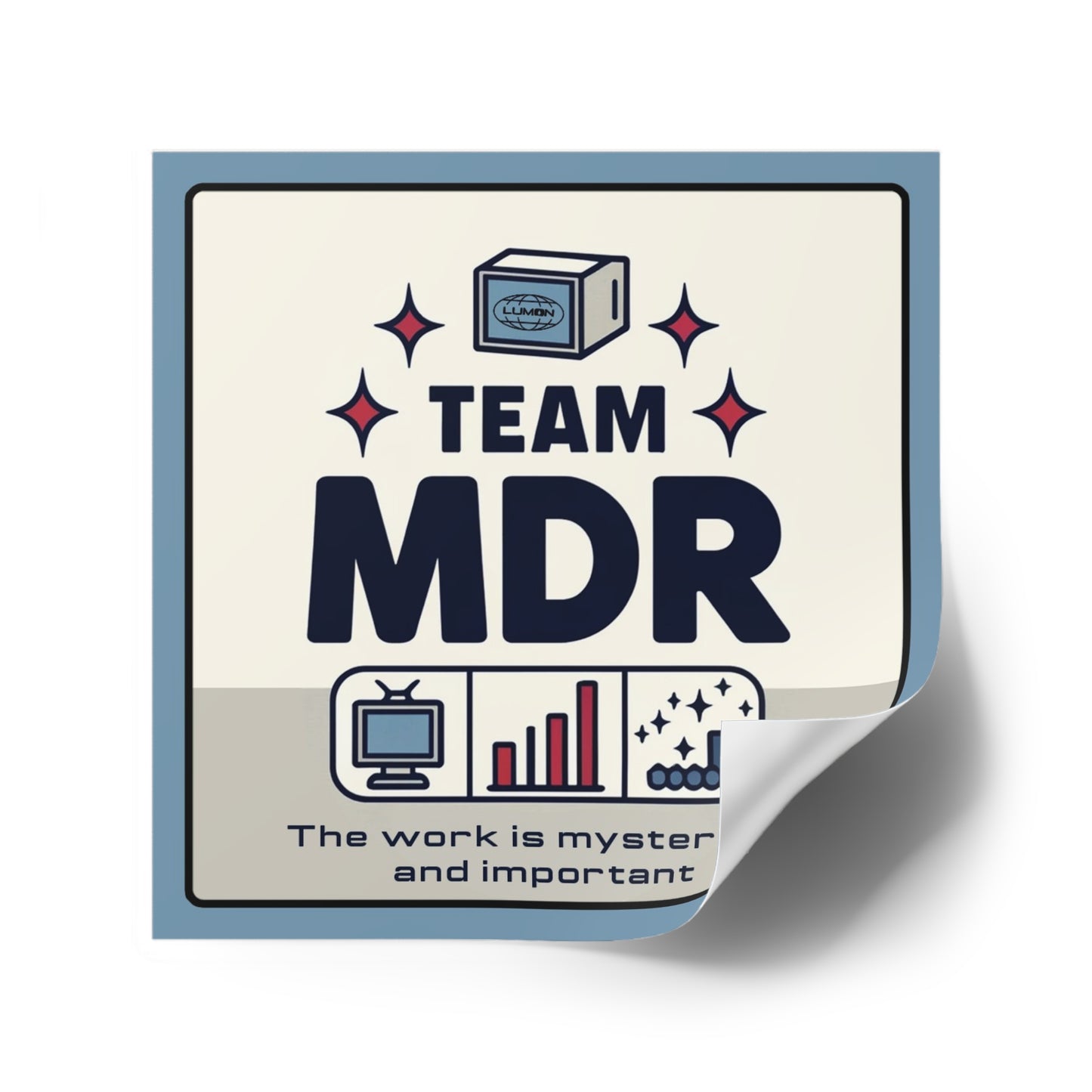 TEAM MDR Sticker – Severance TV Show Fan Art – Macrodata Refinement Department Retro Vinyl Sticker – Waterproof Laptop Sticker for Fans