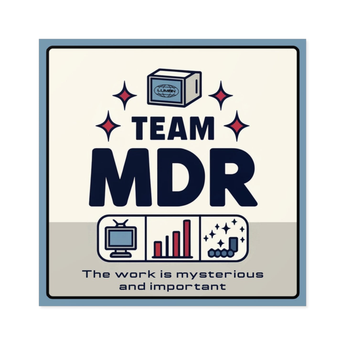 TEAM MDR Sticker – Severance TV Show Fan Art – Macrodata Refinement Department Retro Vinyl Sticker – Waterproof Laptop Sticker for Fans