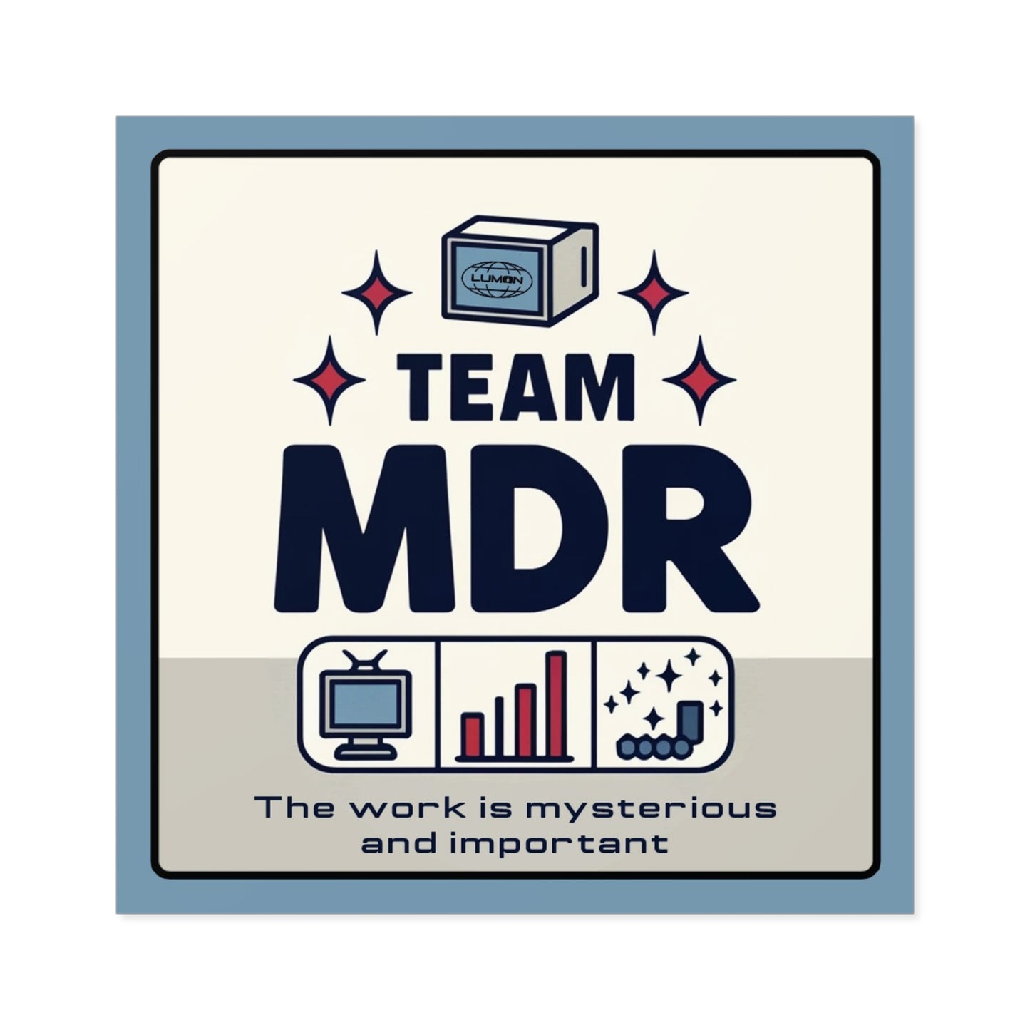 TEAM MDR Sticker – Severance TV Show Fan Art – Macrodata Refinement Department Retro Vinyl Sticker – Waterproof Laptop Sticker for Fans