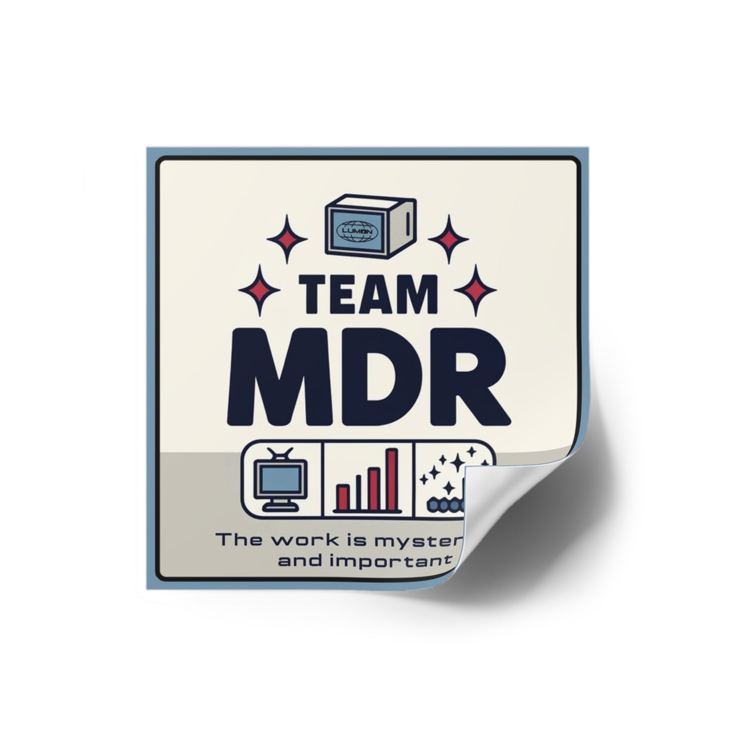 TEAM MDR Sticker – Severance TV Show Fan Art – Macrodata Refinement Department Retro Vinyl Sticker – Waterproof Laptop Sticker for Fans